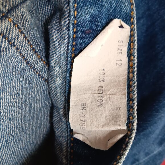 Vintage Womens' Jeans 12 25x31 L'Abeille High-Waisted Yoked Denim True Boho 70s - Picture 8 of 8